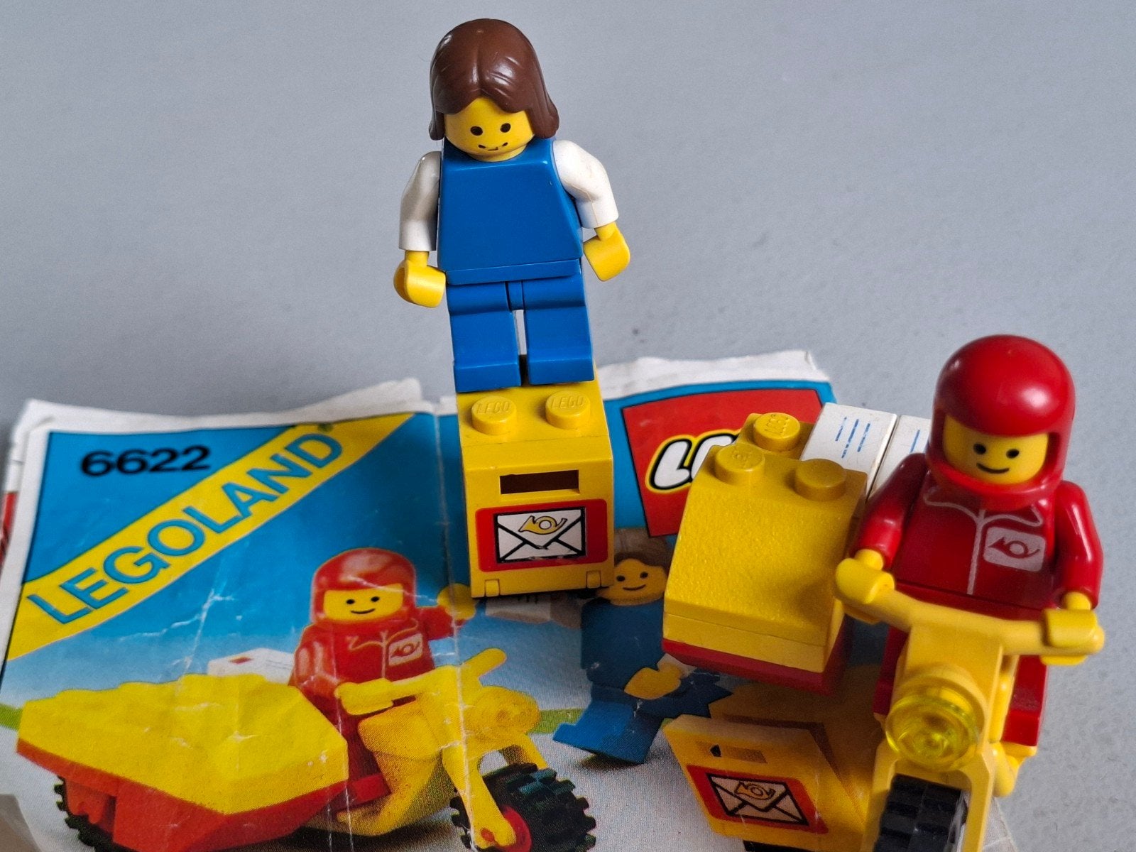 Vintage LEGO Legoland 6622 Postbode met Motor en Zijspan, Gebruikt, Lego, Ophalen of Verzenden, LEGOLAND
