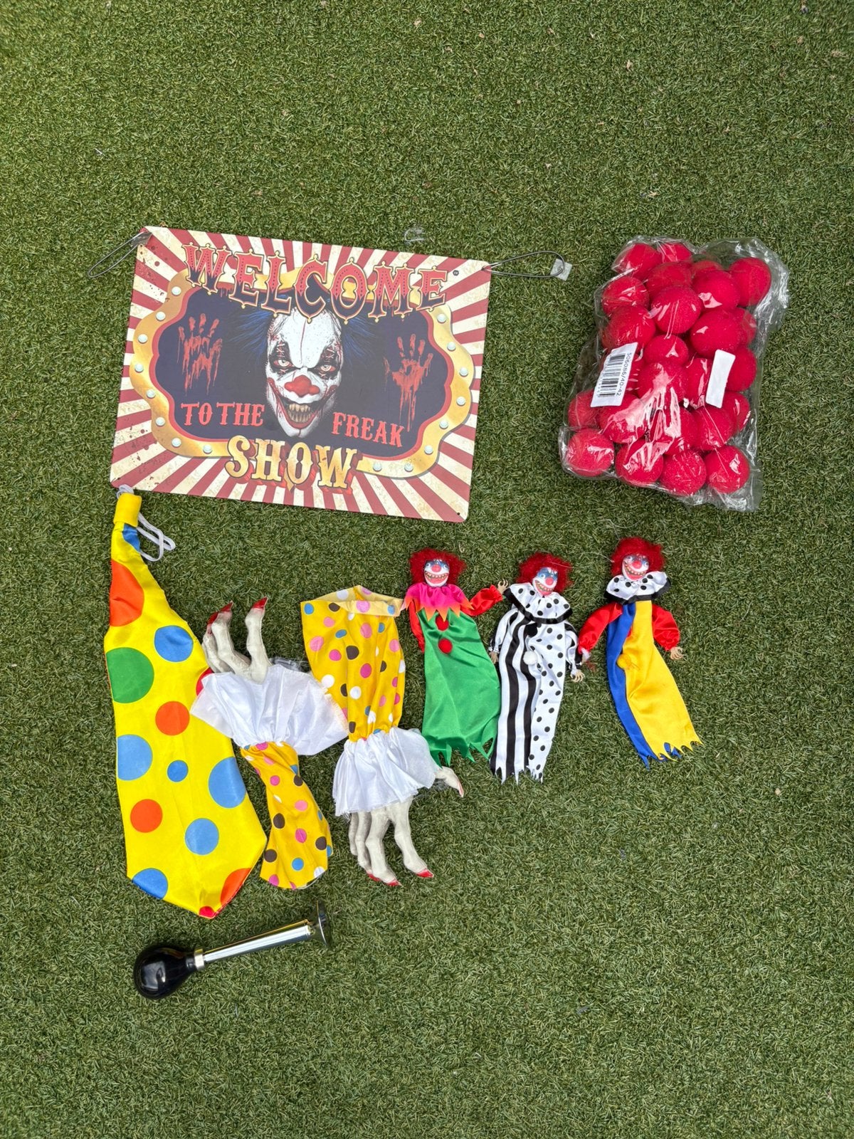 Halloween clown accessoires, Ophalen of Verzenden, Zo goed als nieuw, Halloween of Griezel