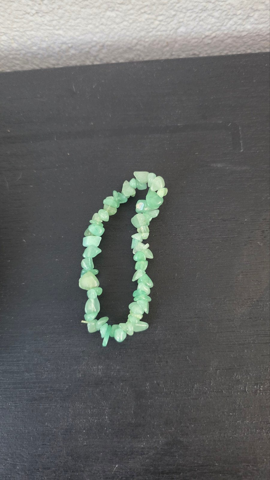 Elastische Armband Groene Aventurijn Splitsteentjes, Ophalen, Nieuw, Elastiek, Met edelsteen