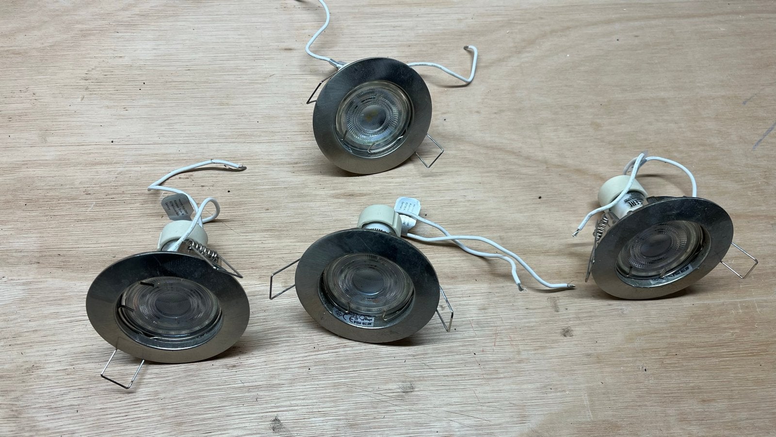 4x Philips LED inbouwspots GU10 WarmGlow Dimbaar met fitting, Led-lamp, Gebruikt, GU10, Dimbaar