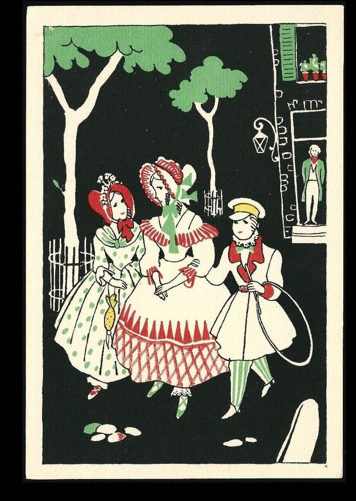 Fre Cohen Silhouetkaart nr 559 V05, Ophalen of Verzenden, 1920 tot 1940, Ongelopen, Overige thema's