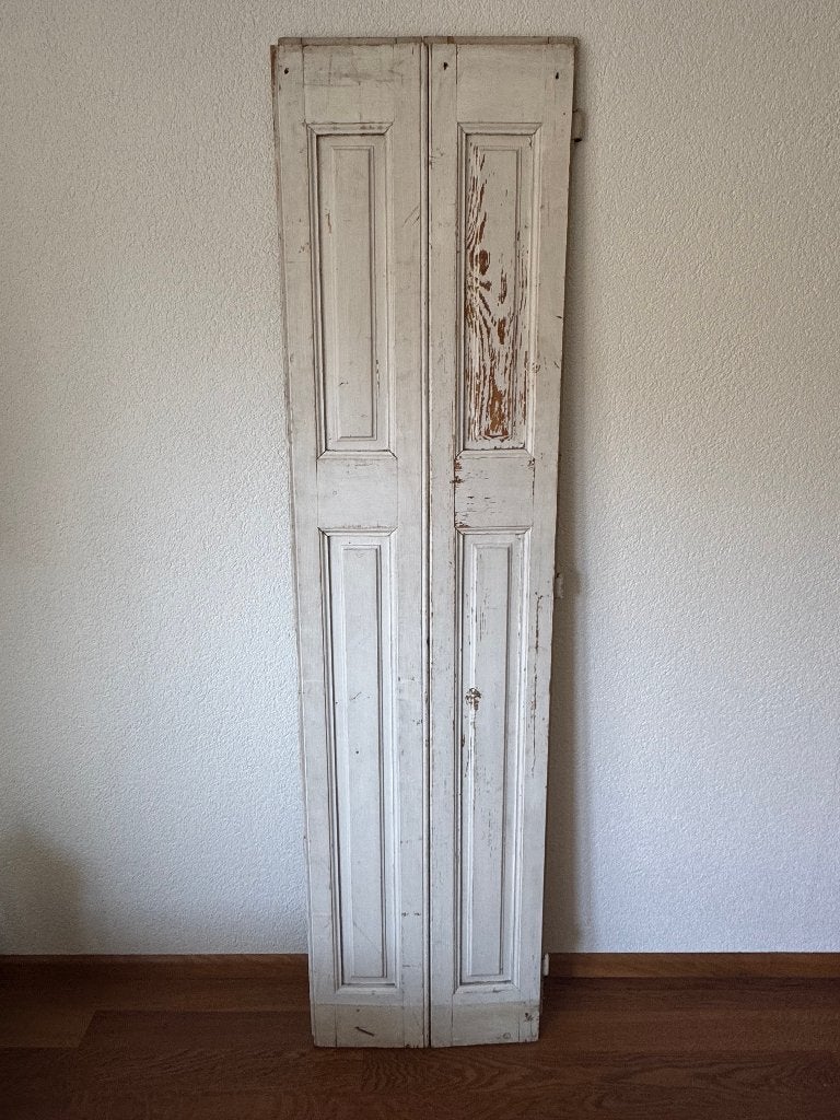 Decoratieve franse brocante luiken, Gebruikt, Hout, Vintage, Wit