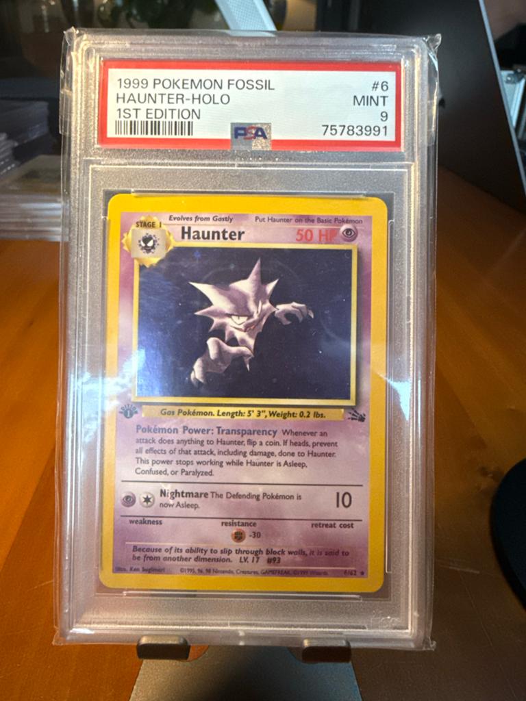 Haunter 1st Edition #6 - Fossil (1999) - PSA 9, Ophalen of Verzenden, Zo goed als nieuw, Losse kaart, Foil