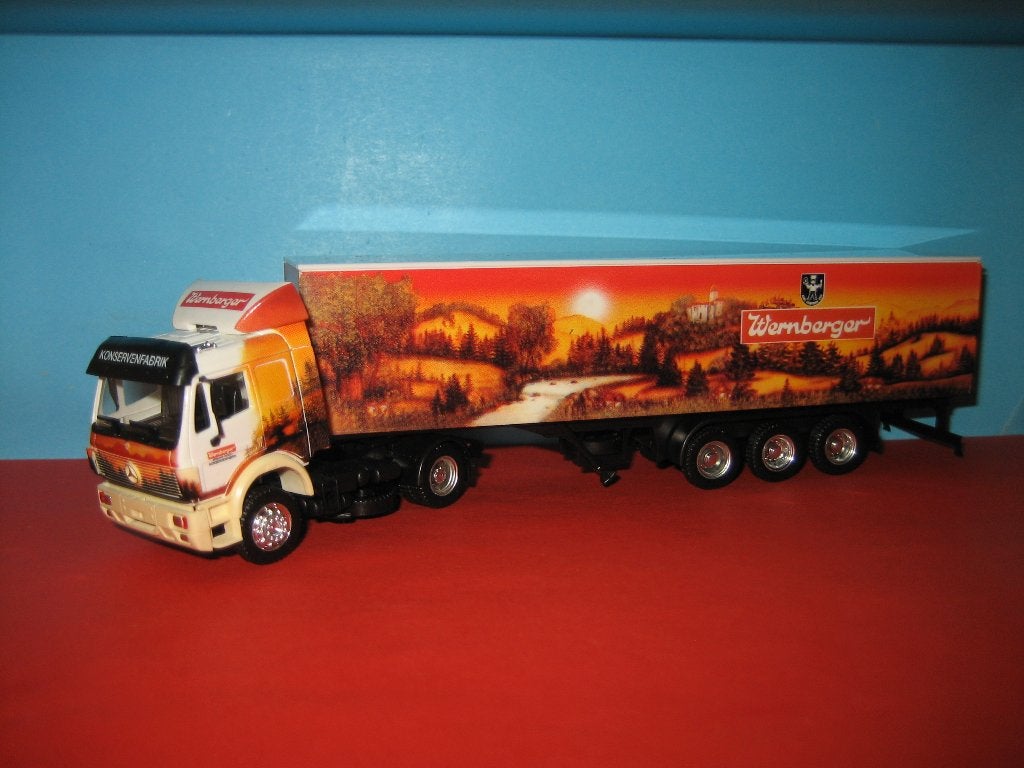 Wernberger  MERCEDES met oplegger  Herpa, Ophalen of Verzenden, Zo goed als nieuw, Bus of Vrachtwagen, Herpa
