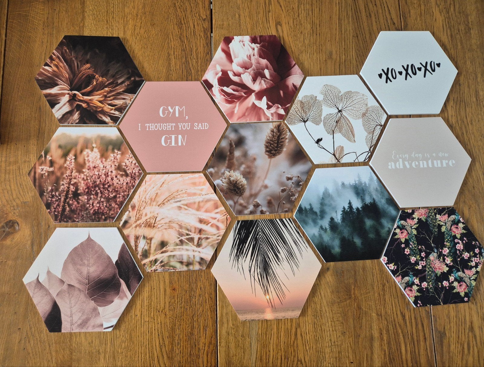 Hexagon wanddecoratie, Botanisch, Ophalen of Verzenden, Zo goed als nieuw, Decoratieobject