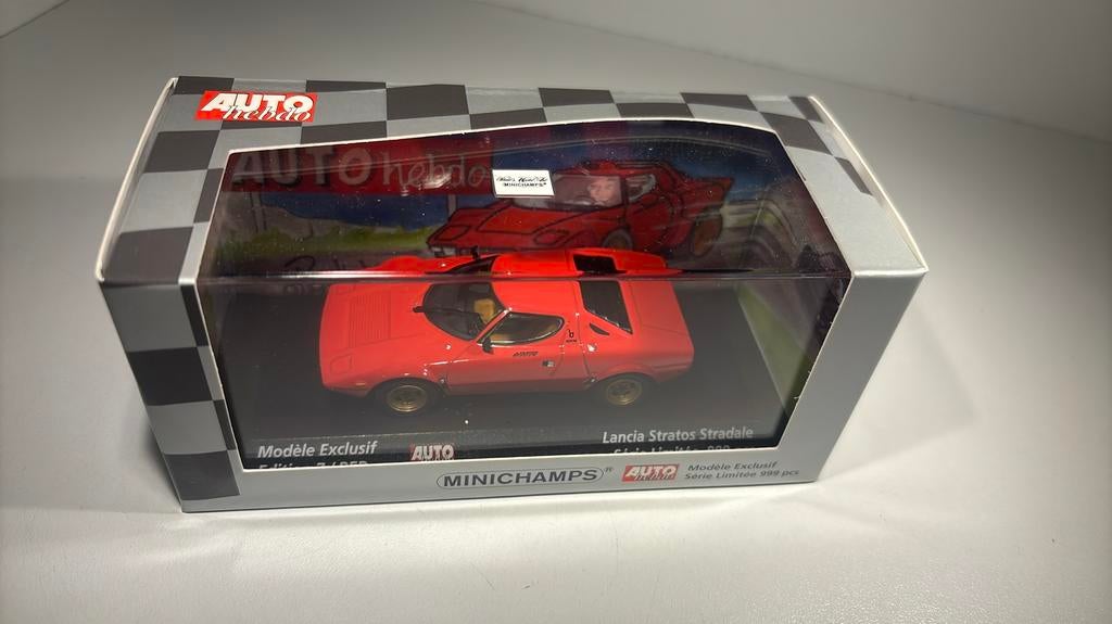 Lancia stratos stradale red minichamps 1.43, Hobby en Vrije tijd, Modelauto's | 1:43, Ophalen of Verzenden, A, A, A