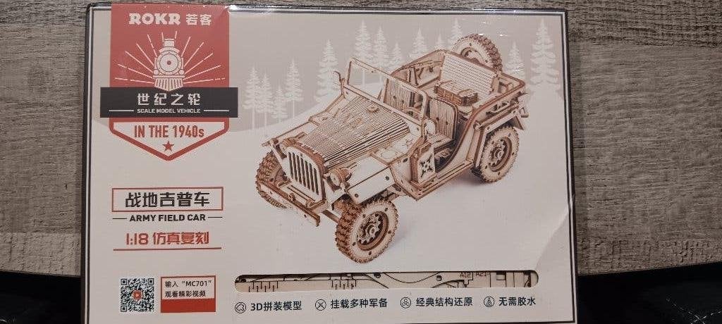 HOUTEN BOUWPAKKET JEEP, Ophalen of Verzenden, Nieuw, Auto