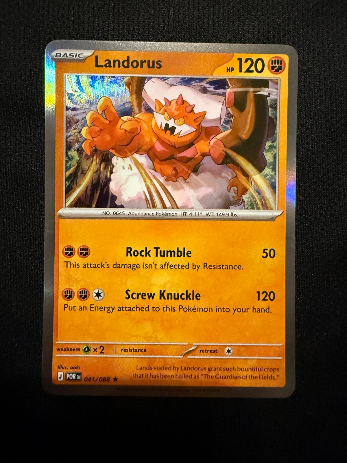 Landorus Pokémon Kaart - Basic, HP 120, Foil, Ophalen of Verzenden, Zo goed als nieuw, Losse kaart, Foil