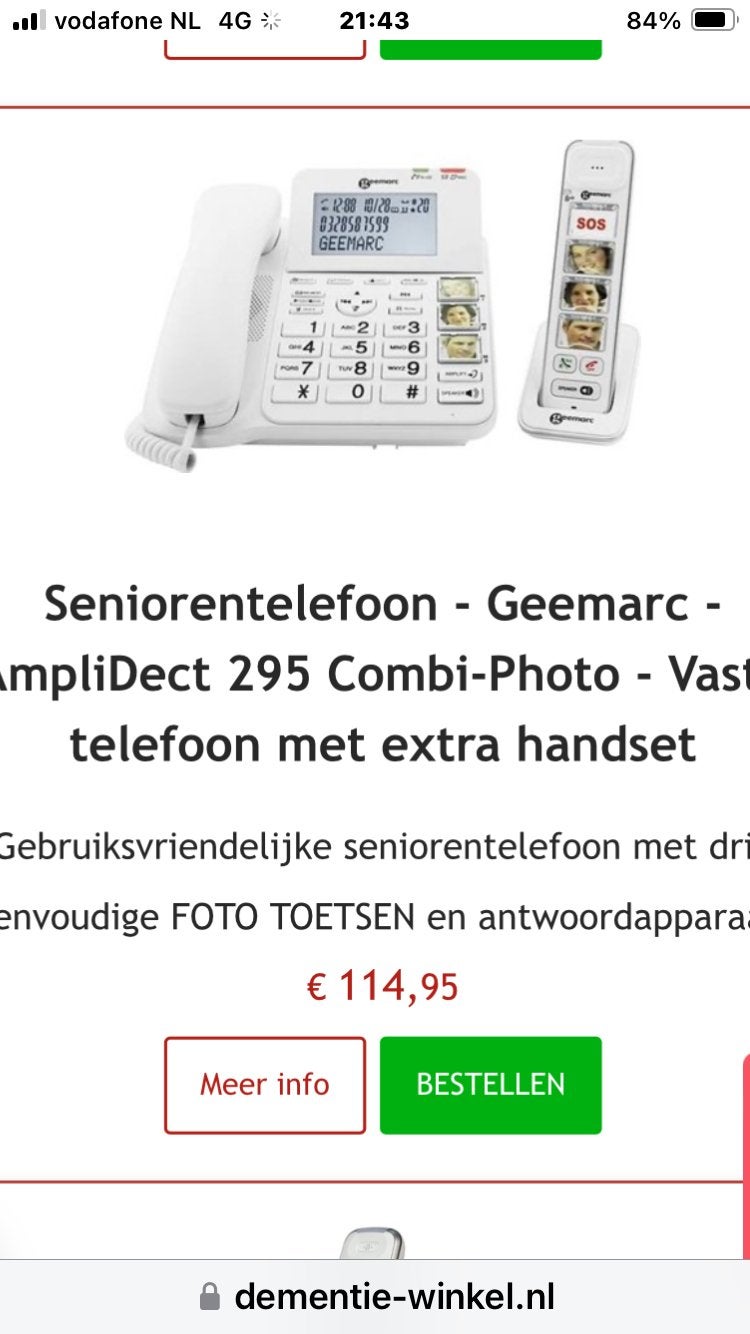 Senioren telefoon, Ophalen of Verzenden, Nieuw, 1 handset