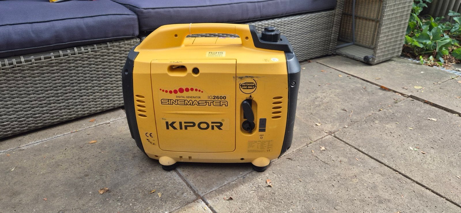 Kipor IG2600 Benzine Inverter Aggregaat - 2,6 kVA, Gebruikt, Benzine, Ophalen of Verzenden, Geluidgedempt