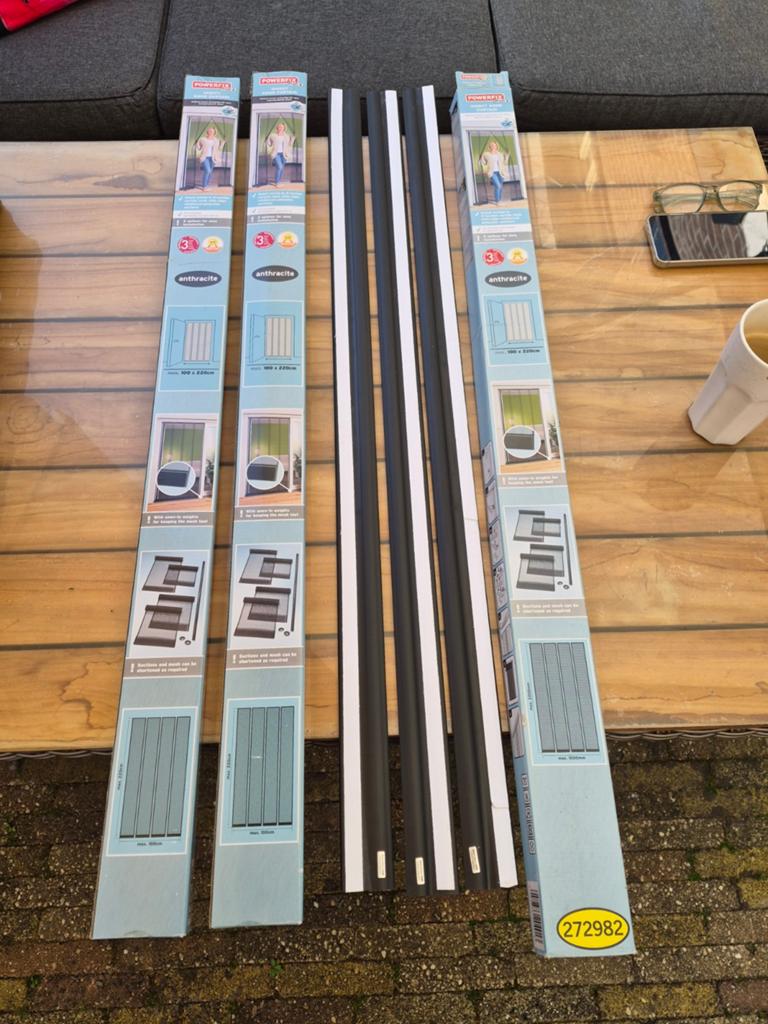 Nieuwe horgordijnen + reservestrips, Ophalen, 200 cm of meer, Nieuw, 50 tot 100 cm