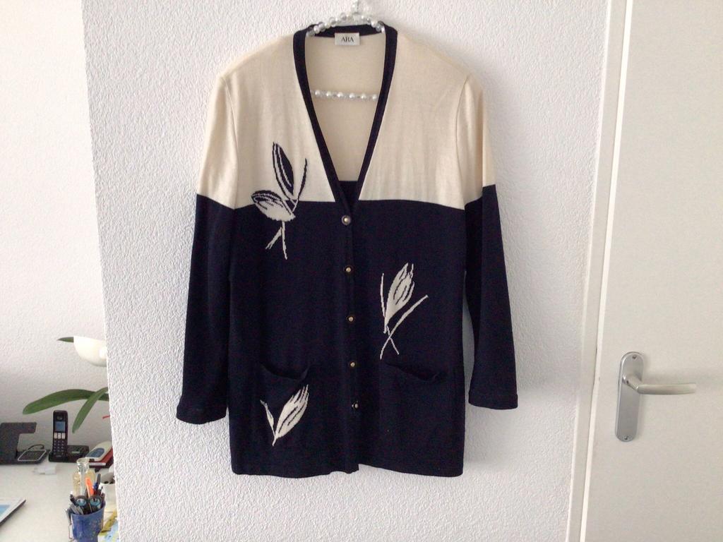 Ara vest maat 42  - Donkerblauwe/beige, Kleding | Dames, Ophalen of Verzenden, Zo goed als nieuw, Maat 42/44 (L), Blauw
