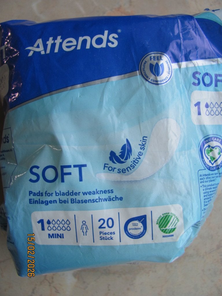 NIEUWSTAAT verpakking ATTENDS Soft MINI incontinentie 12 st., Diversen, Ophalen of Verzenden, Zo goed als nieuw