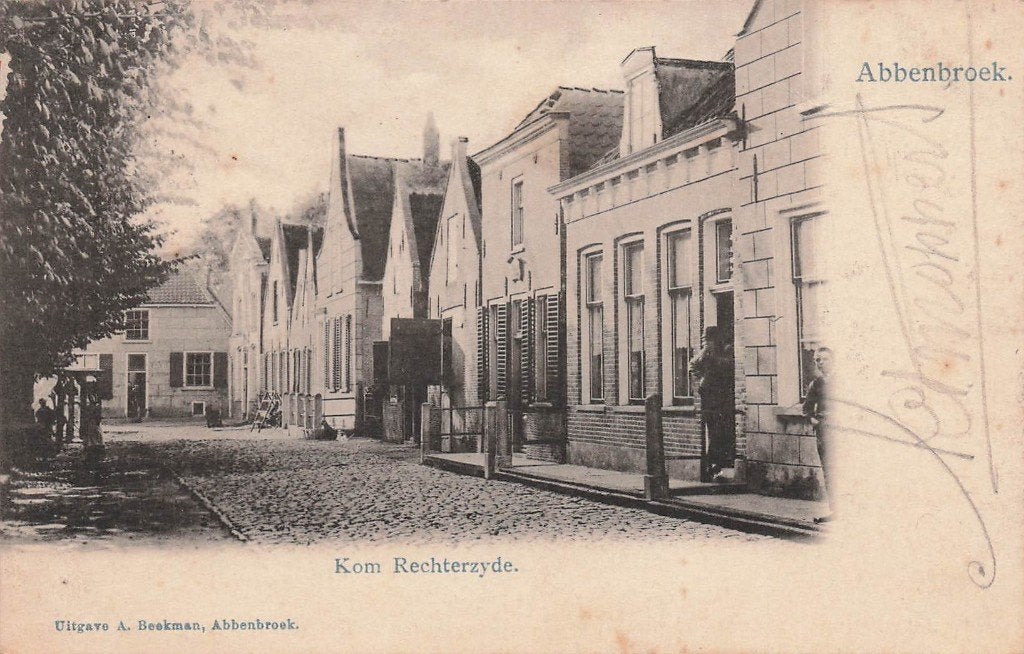 JP669 Abbenbroek Kom Rechterzijde ca 1900, Verzenden, Voor 1920, Noord-Holland