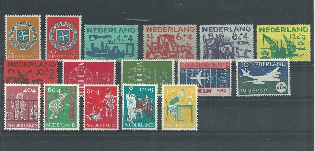 Nederland, Complete Jaargang 1959, Postfris., Verzenden, Na 1940, Postfris