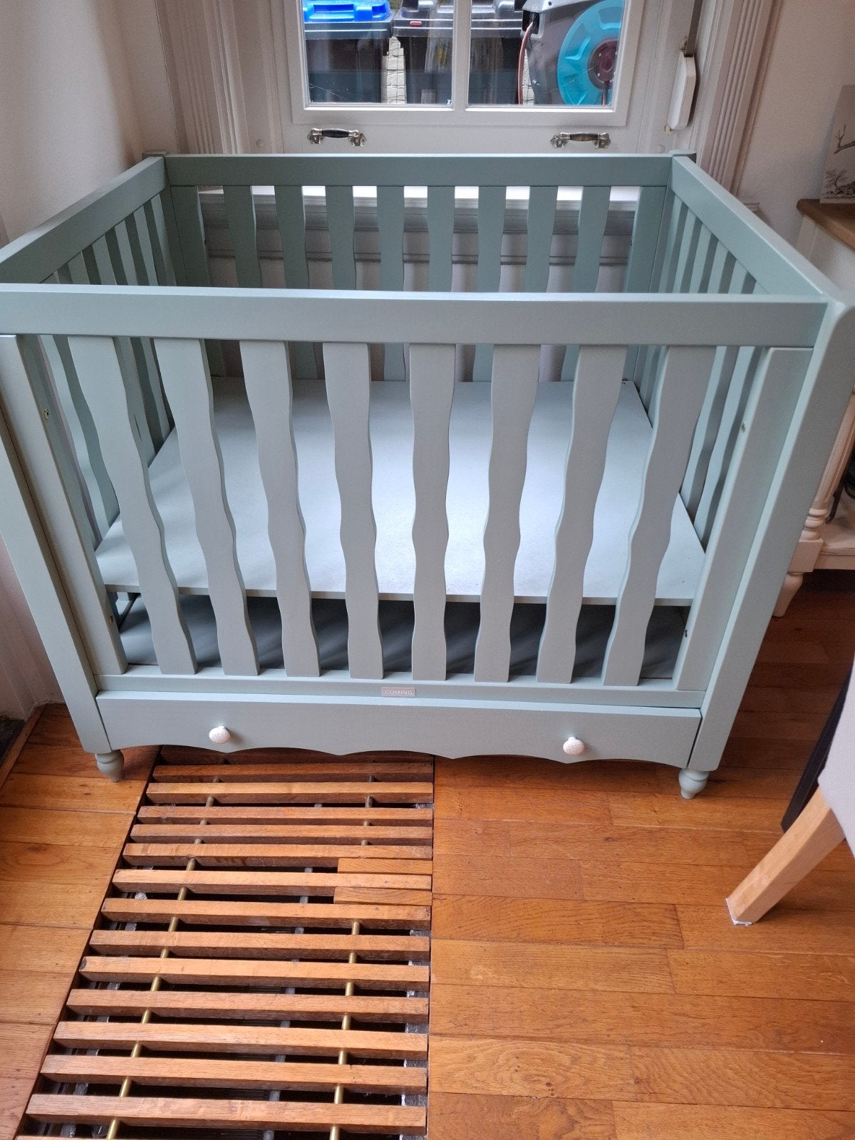 Mooie blauwgroene box van coming kids, Ophalen, Gebruikt, Lade
