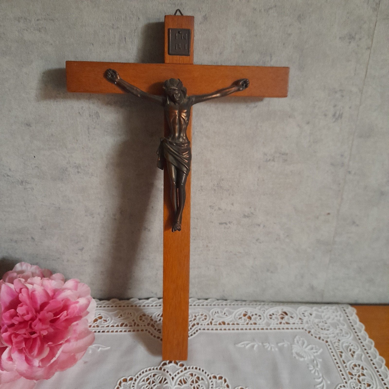 Kruis met koperen Jezus NR 1, Ophalen of Verzenden
