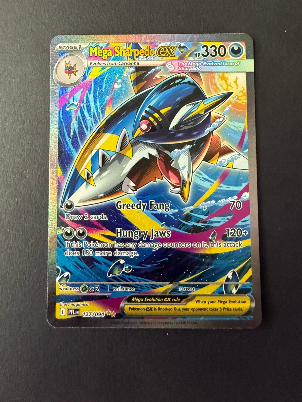 PFL 127/094 Mega Sharpedo EX, Ophalen of Verzenden, Nieuw, Losse kaart
