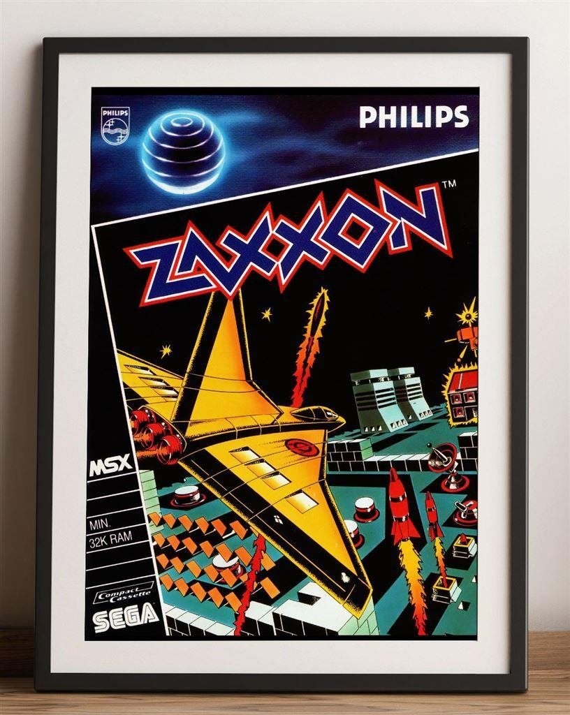 ZAXXON MSX SEGA Retro Videogame Poster 50x70 CM, Avontuur en Actie, Verzenden, 1 speler, Nieuw