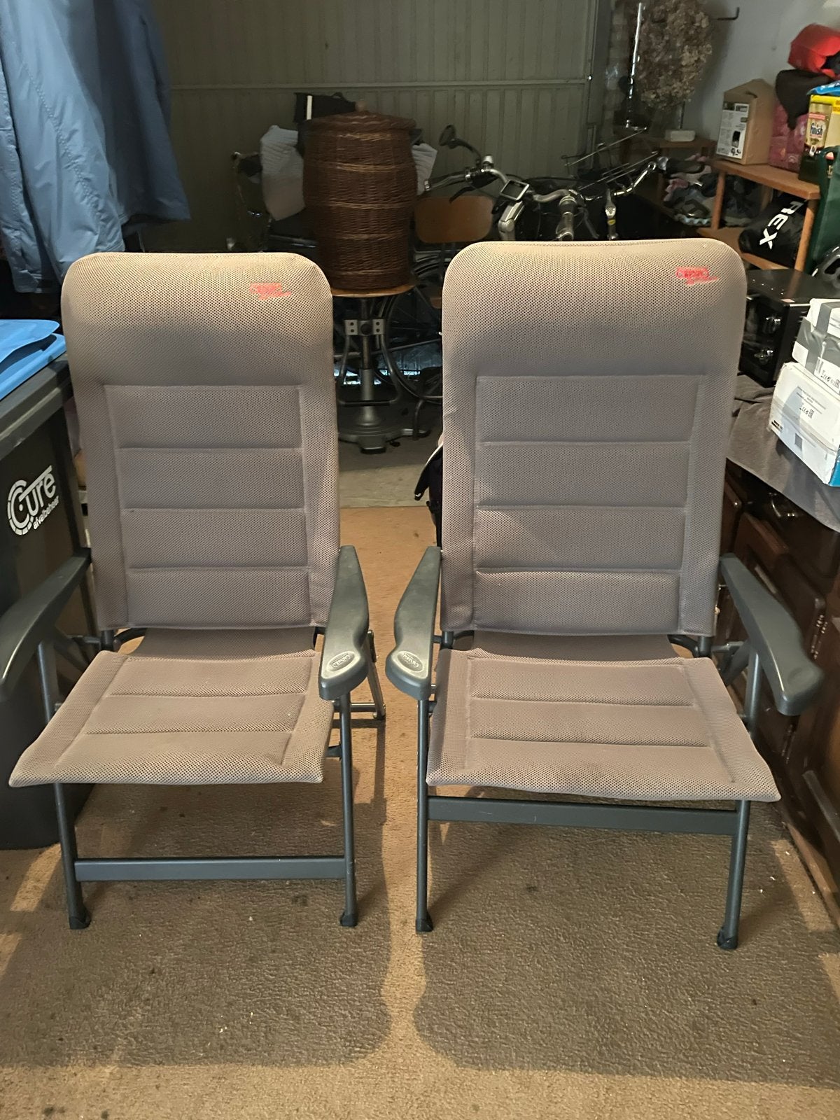 Crespo standenstoelen - 110kg en 140kg draagvermogen, Ophalen, Gebruikt, Campingstoel