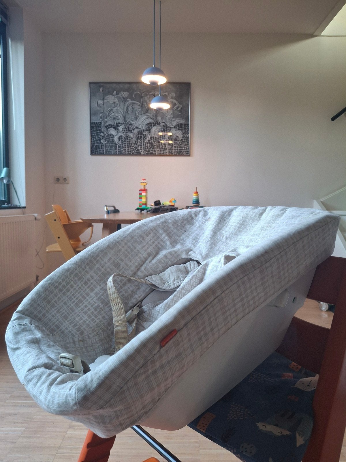 Stokke Tripp Trapp Newborn Set met hoes, Ophalen, Gebruikt, Meegroeistoel, Gordel(s)