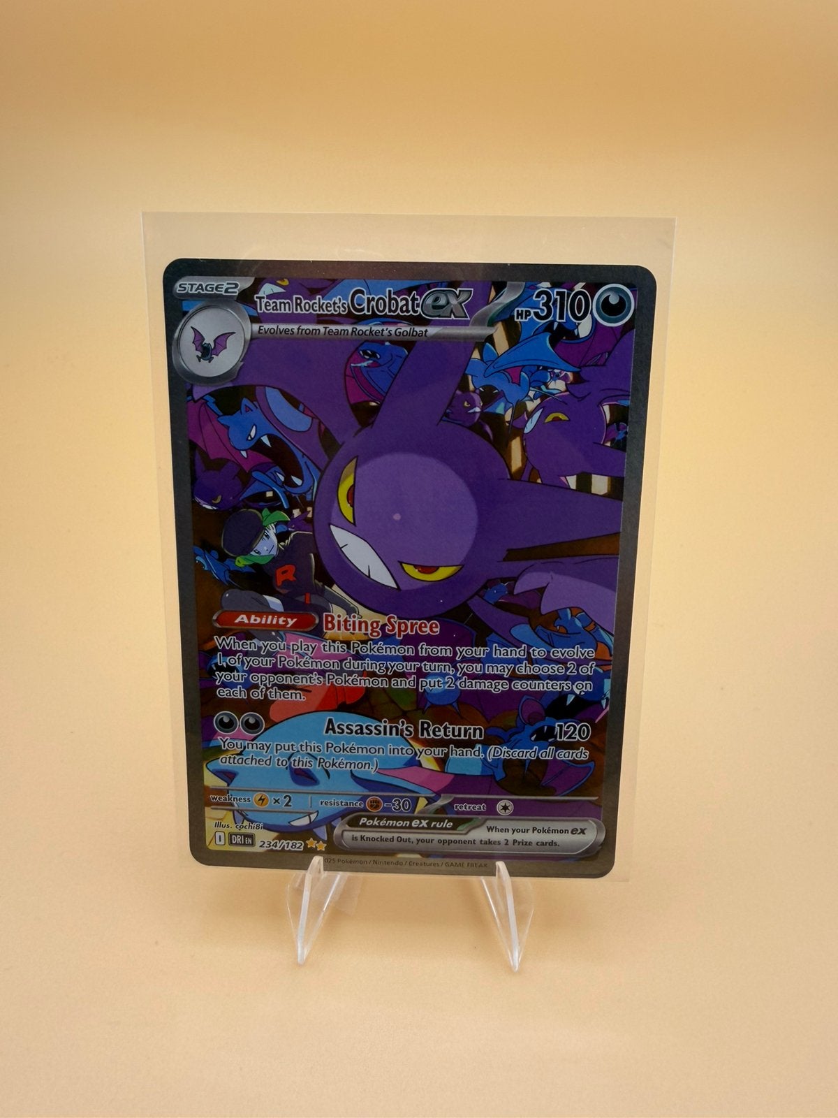 Team Rocket's Crobat ex (DRI 234), Ophalen of Verzenden, Zo goed als nieuw, Losse kaart