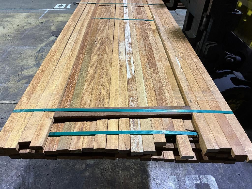 latten-rhombus-schutting- Hardhout–Sucupira Amarela-21x43mm, Ophalen, Overige typen, Nieuw, Hardhout