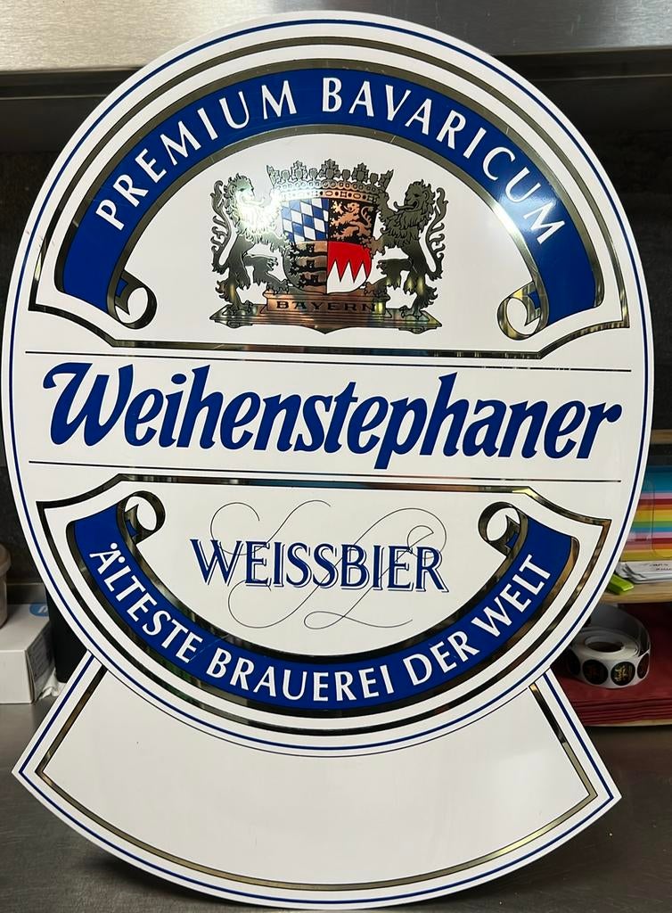 WEIHENSTEPHANER weissbier bord, Ophalen of Verzenden, Zo goed als nieuw, Reclamebord, Plaat of Schild, Overige merken