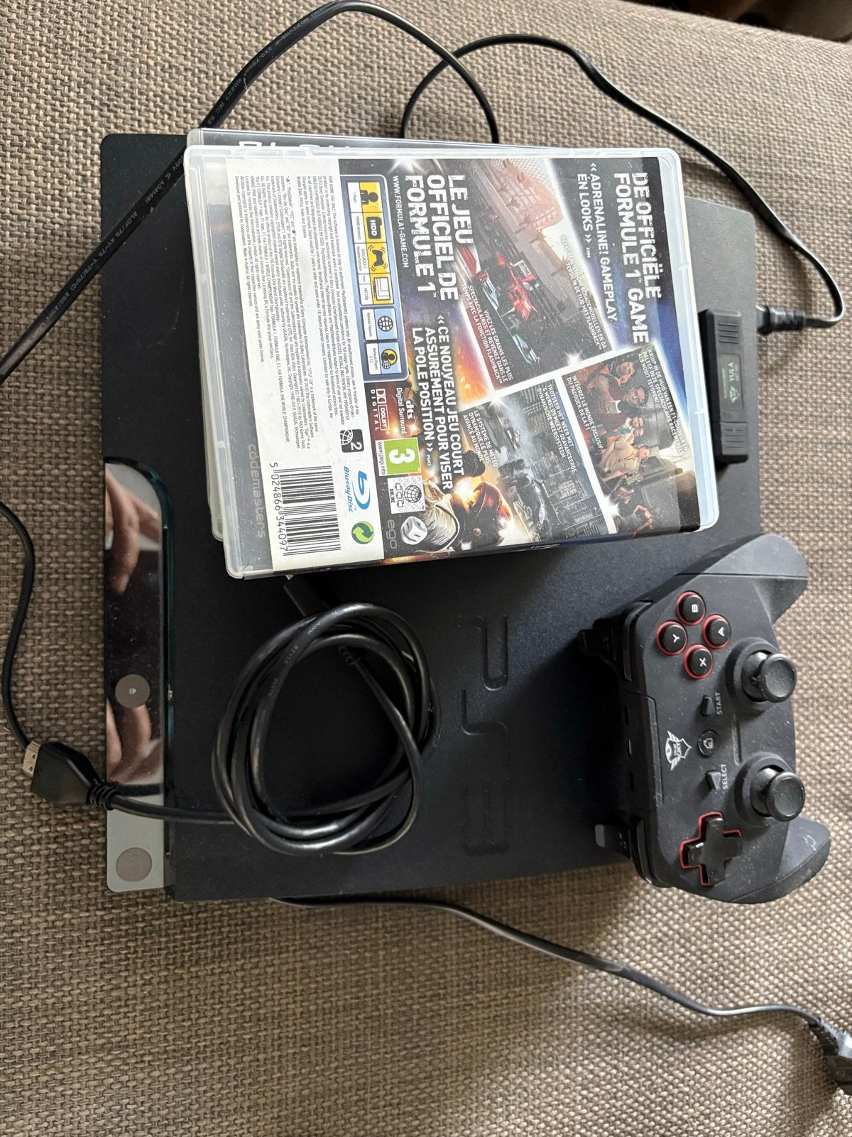 PlayStation 3 Slim met controller en 4 games, Met 1 controller, Slim, Gebruikt, Met games