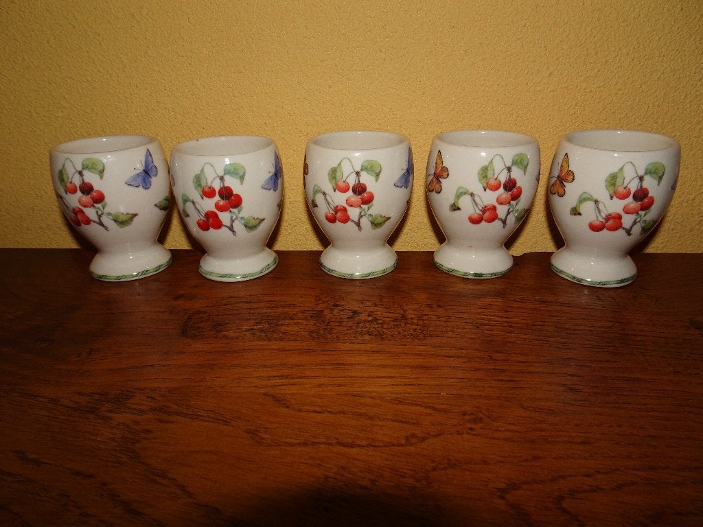 5 Janneke Brinkman Fruit & Flowers eierdoppen, Overige typen, Ophalen of Verzenden, Zo goed als nieuw, Overige stijlen