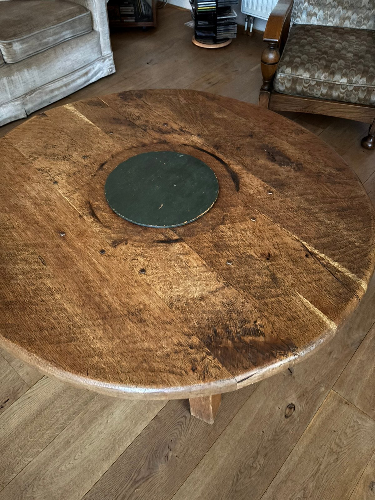 Robuuste eiken handgemaakte salontafel, Ophalen of Verzenden