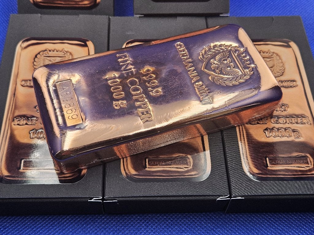 (11032- 41) GERMANIA MINT   PRACHTIGE  1000 GRAM  KOPER BAAR, Ophalen of Verzenden, Koper