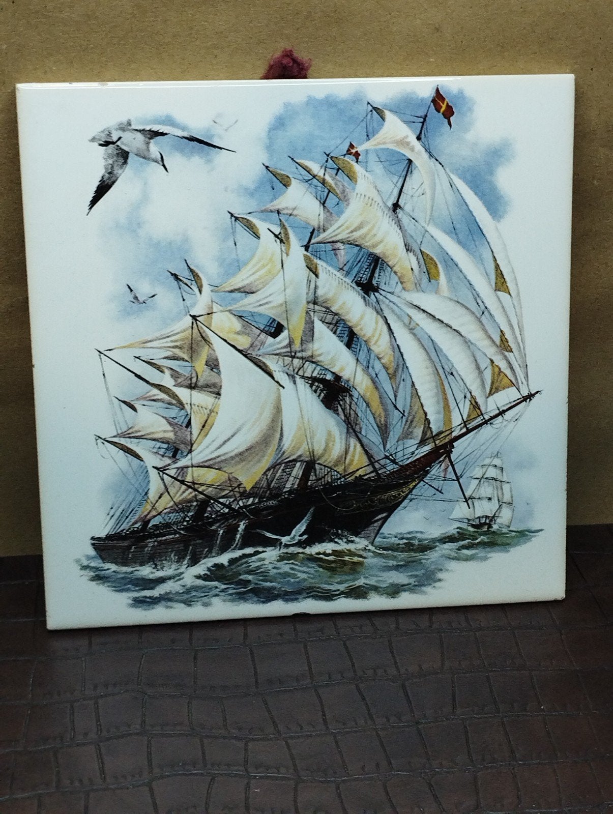 vintage keramische tegel wandpaneel, Ophalen of Verzenden