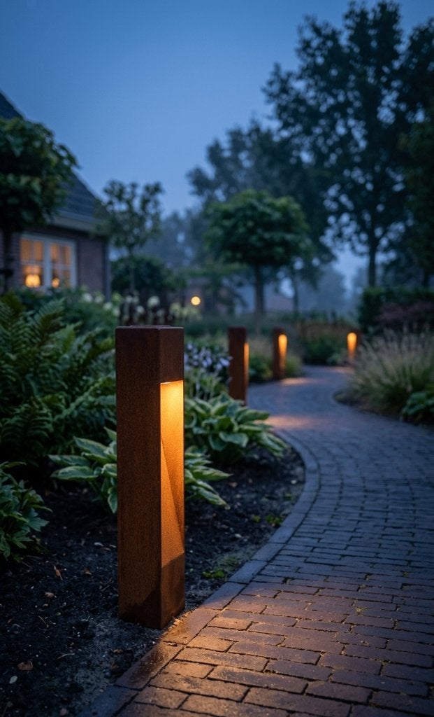 Cortenstalen Tuinlamp op Zonne-energie