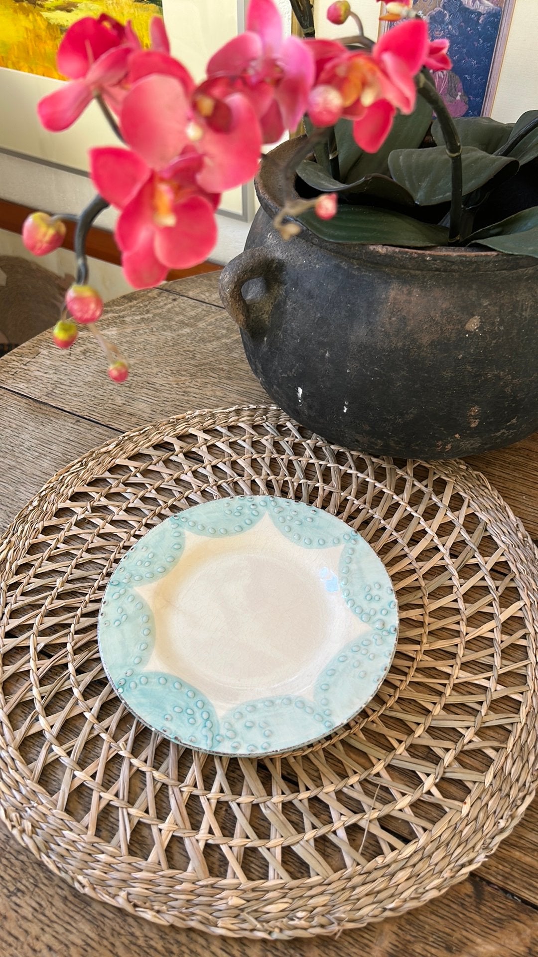 Rice handgemaakt bord in toscane dia 18 cm, Ophalen, Zo goed als nieuw