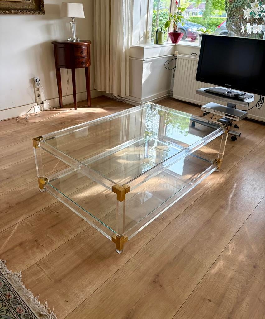 Salontafel plexiglas, Ophalen, Overige materialen, Gebruikt, 100 tot 150 cm