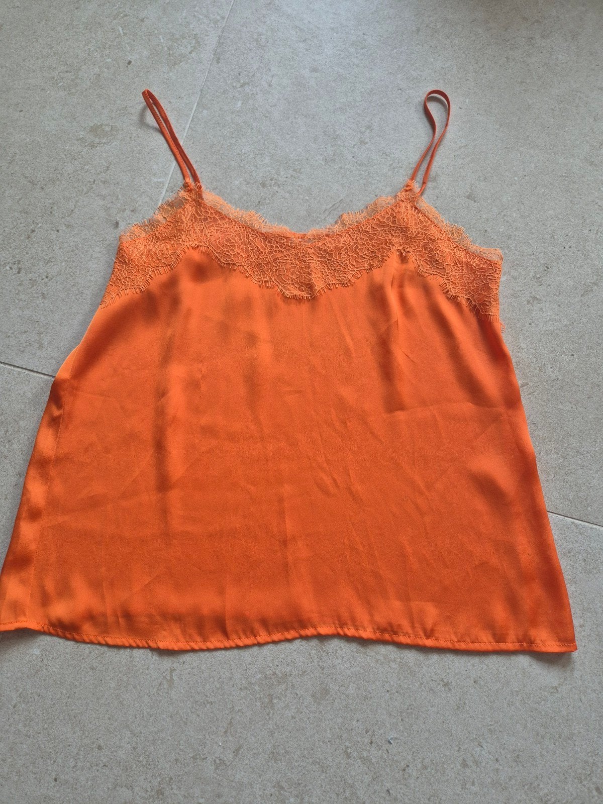 Oranje ICHI top met kant, maat L, ICHI, Maat 42/44 (L), Oranje, Ophalen of Verzenden