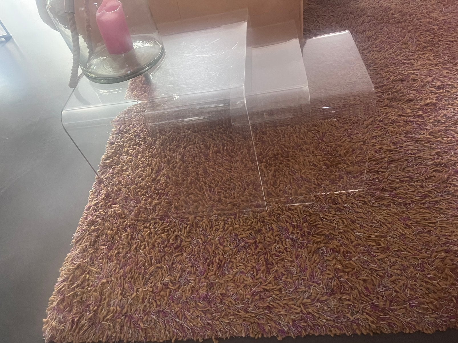 Set van 3 perspex bijzettafels, Huis en Inrichting, Tafels | Bijzettafels, Ophalen, Minder dan 45 cm, Gebruikt, Design