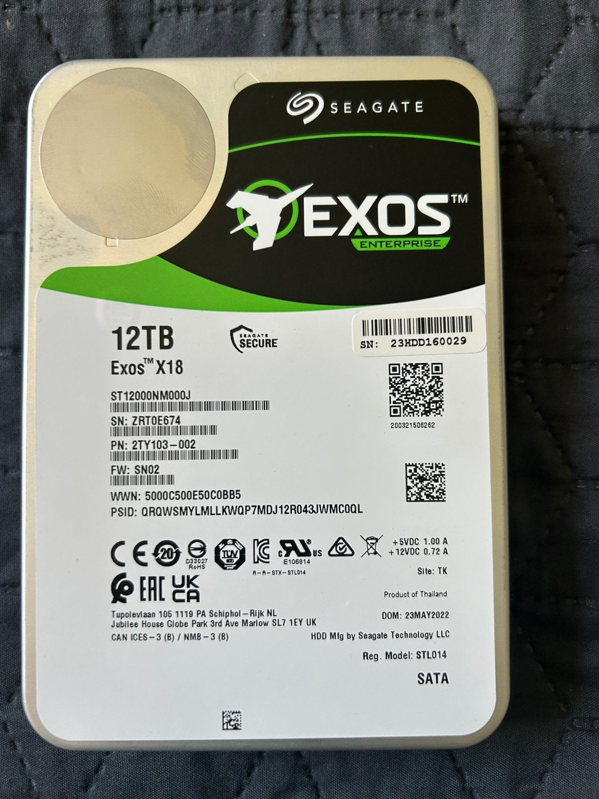 SEAGATE EXOS X18 12 TB SATA STL014, 12TB, Server, SATA, Nieuw