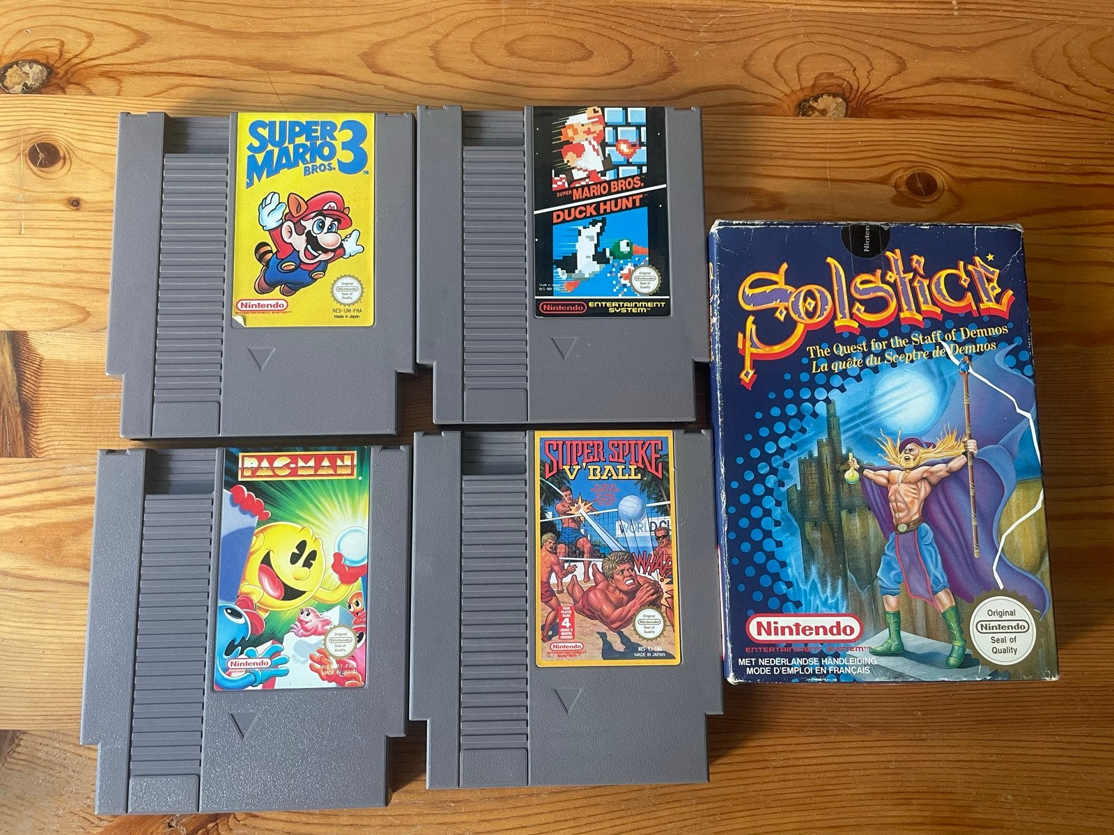 NES Games: Super Mario 3, Pac-Man, Duck Hunt, Super Spike V', Gebruikt, 1 speler, Ophalen of Verzenden, Vanaf 3 jaar