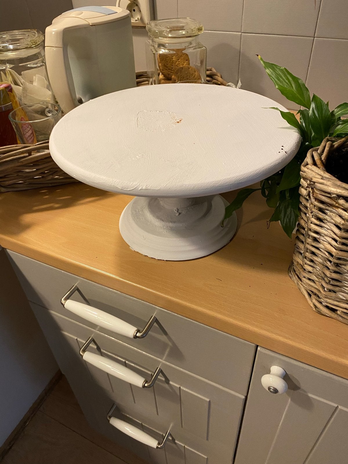 Brocante ijzeren taartplateau, Ophalen