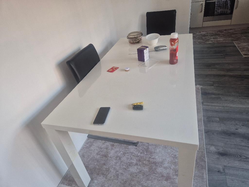 Eettafel 6 persoons wit gebruikt 30 euro nu, Ophalen, Gebruikt, 50 tot 100 cm, Vijf personen of meer