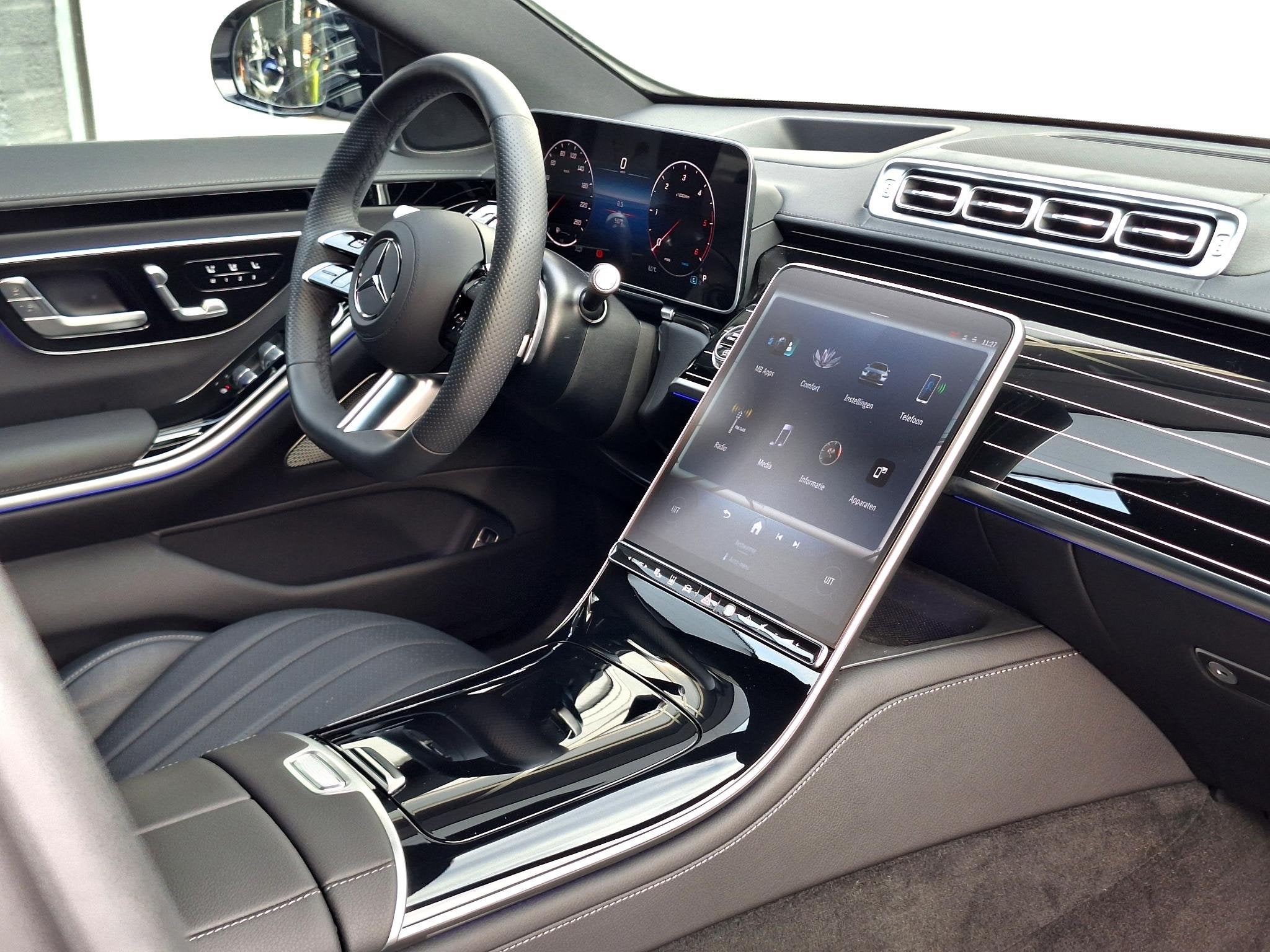 Mercedes-Benz S-klasse 350d 4MATIC Lang AMG Line | Night pak, Auto's, Mercedes-Benz, Automaat, Gebruikt, Wit, Leder