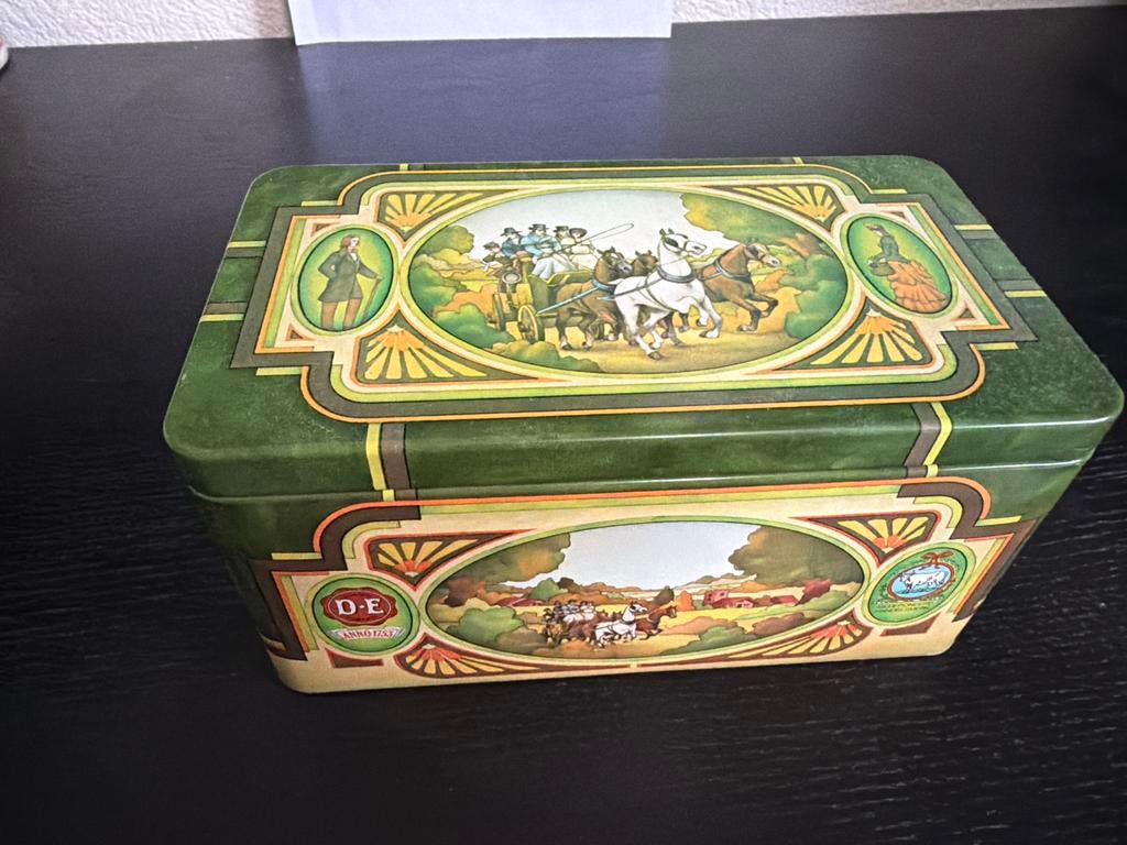 Vintage Douwe Egberts Pickwick Theeblik - Groen, Verzamelen, Blikken, Ophalen of Verzenden, Zo goed als nieuw, Thee, Douwe Egberts