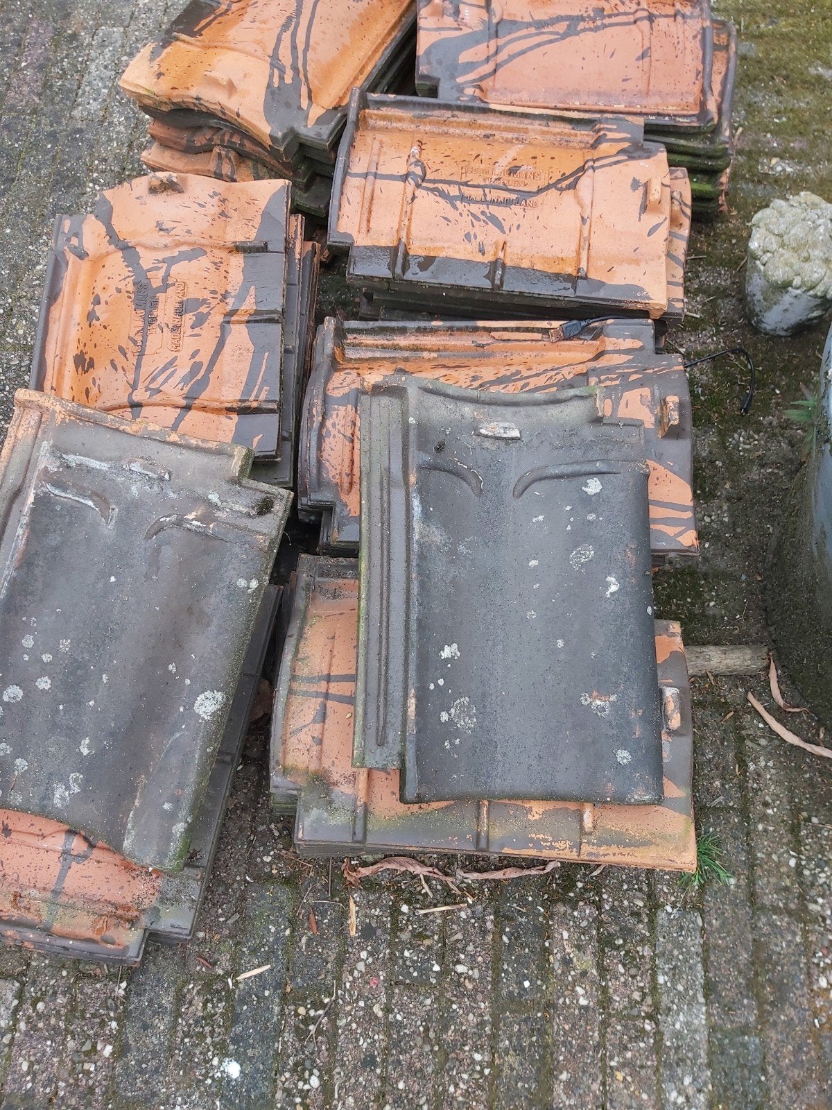 Te koop dakpannen en vorsten, Doe-het-zelf en Verbouw, Dakpannen en Dakbedekking, Ophalen, Steen of Klei, 15 m² of meer, Dakpannen