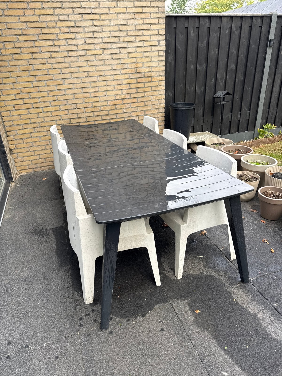 Gratis tuinset met 6 stoelen, Tuin en Terras, Ophalen, Kunststof, Gebruikt, Eettafel