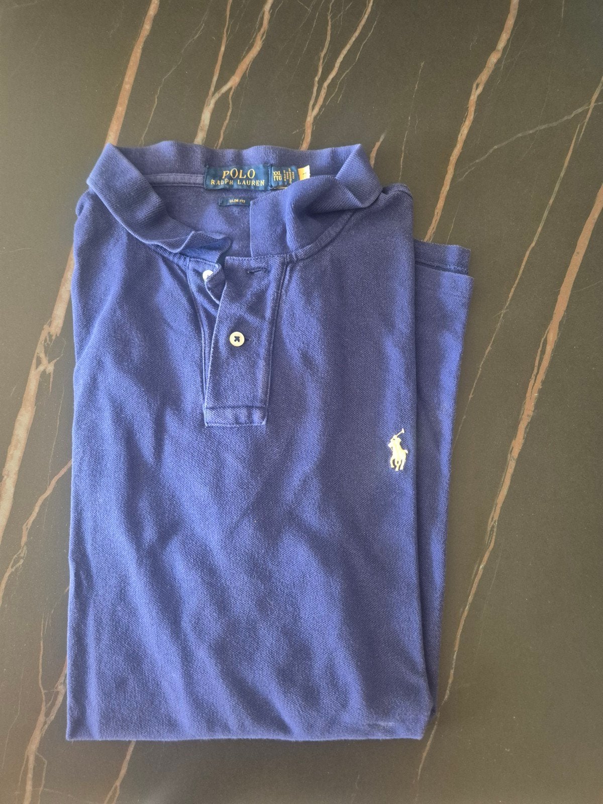 Polo Ralph Lauren Slim Fit XXL Heren Polo Shirt Blauw, Ophalen, Blauw, Overige maten, Polo Ralph Lauren