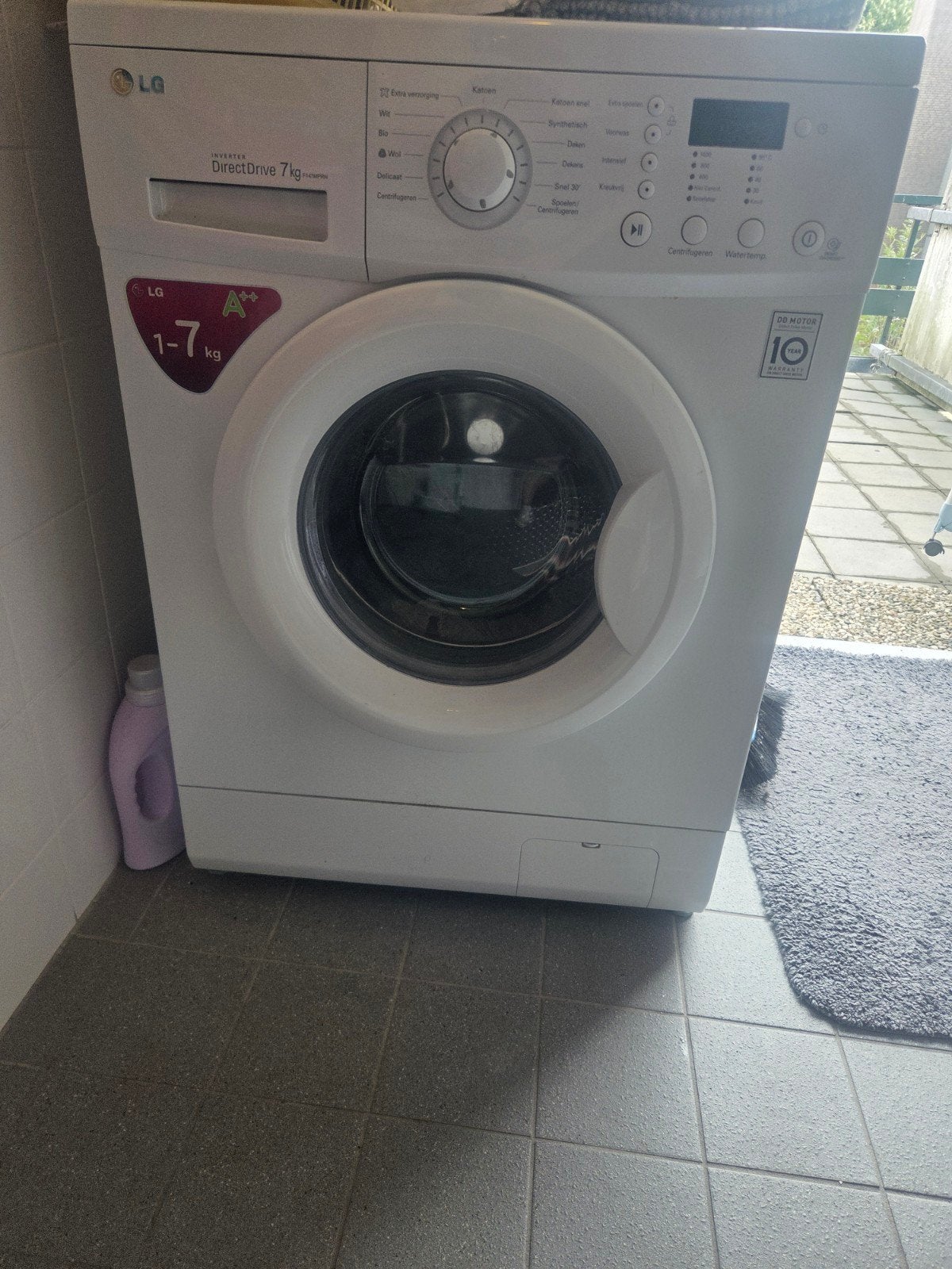 LG DirectDrive 7kg wasmachine A+++, 6 tot 8 kg, Ophalen, Gebruikt, 85 tot 90 cm