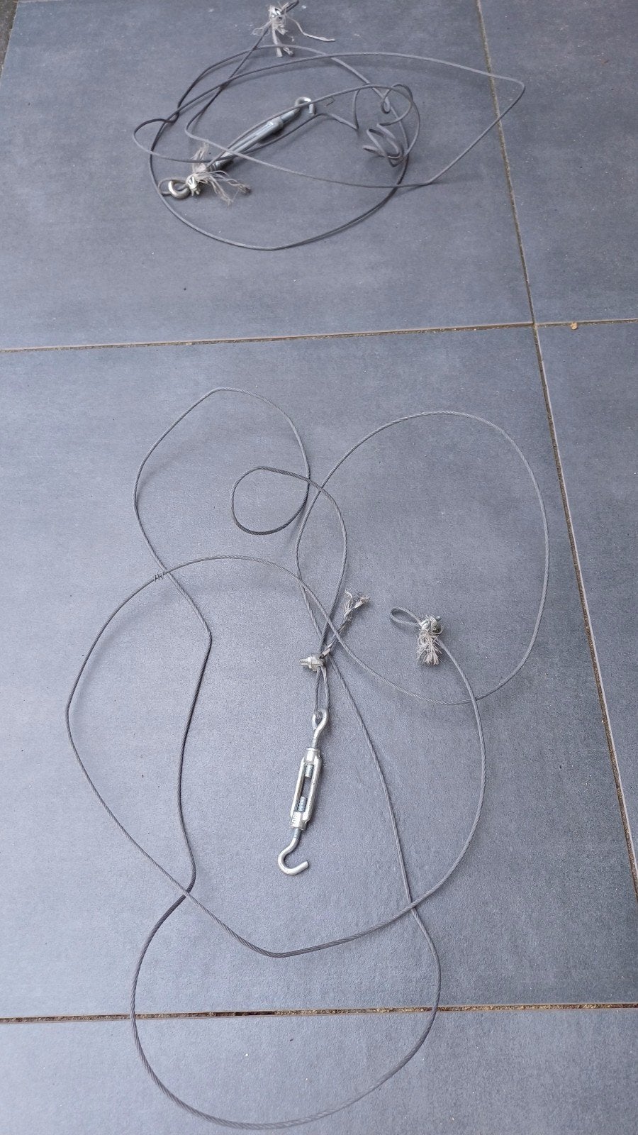 2x Staalkabel met spanner, ca. 3 meter lang, Ophalen of Verzenden, Gebruikt, 250 mm of meer, Overige typen