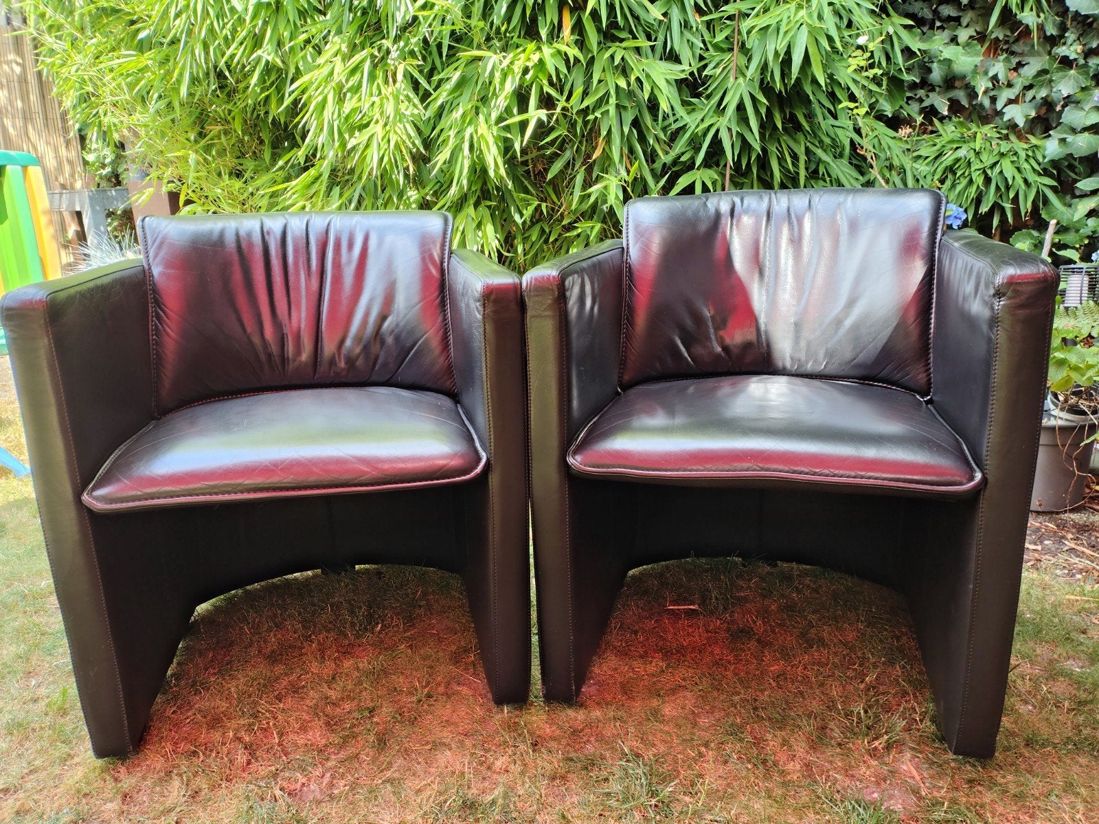 Te koop: 2 Leolux Fabio design fauteuils €125 p.st., Ophalen of Verzenden, 75 tot 100 cm, Leer, 50 tot 75 cm